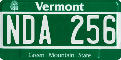 VT license plate NDA256