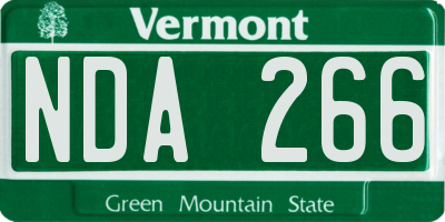 VT license plate NDA266