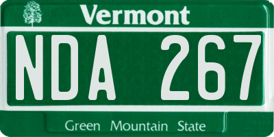 VT license plate NDA267