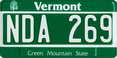 VT license plate NDA269