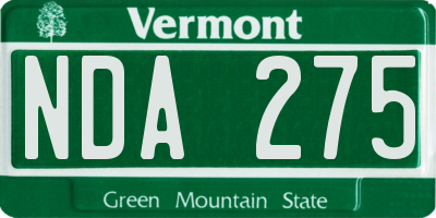 VT license plate NDA275
