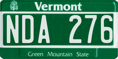 VT license plate NDA276