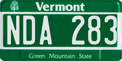 VT license plate NDA283