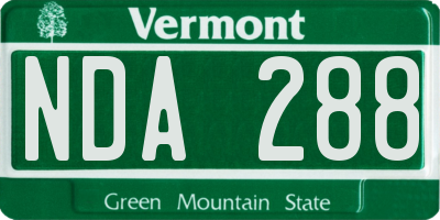 VT license plate NDA288
