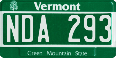 VT license plate NDA293