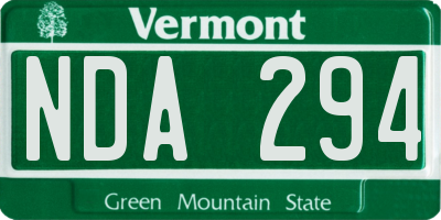 VT license plate NDA294