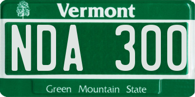 VT license plate NDA300