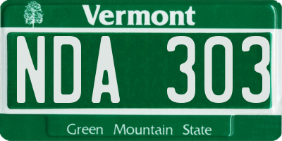 VT license plate NDA303