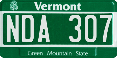 VT license plate NDA307