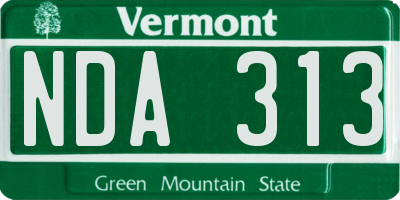 VT license plate NDA313