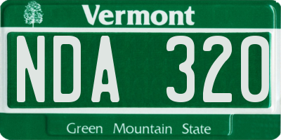 VT license plate NDA320