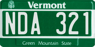VT license plate NDA321