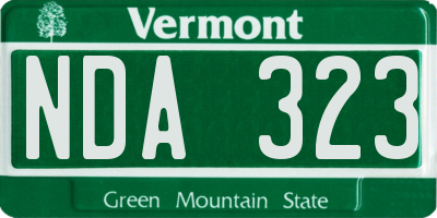VT license plate NDA323
