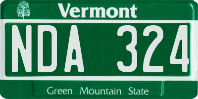 VT license plate NDA324