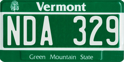 VT license plate NDA329