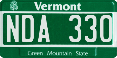 VT license plate NDA330