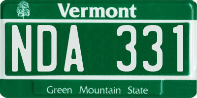 VT license plate NDA331