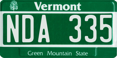 VT license plate NDA335