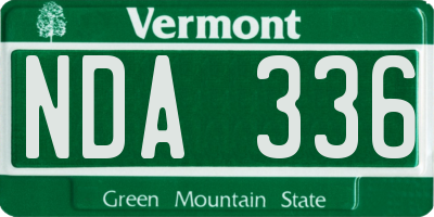 VT license plate NDA336