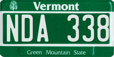 VT license plate NDA338
