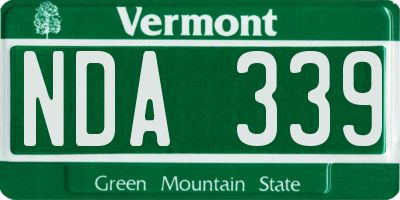 VT license plate NDA339