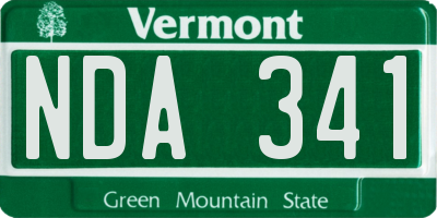 VT license plate NDA341
