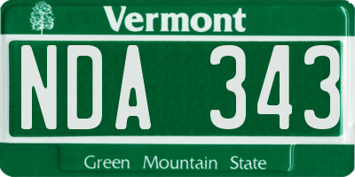 VT license plate NDA343