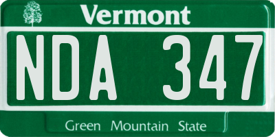VT license plate NDA347