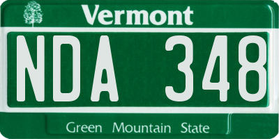 VT license plate NDA348