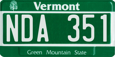 VT license plate NDA351