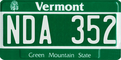 VT license plate NDA352
