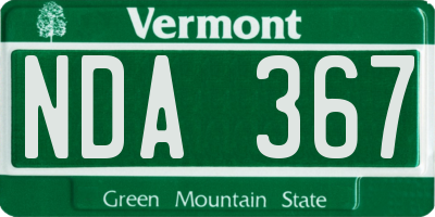 VT license plate NDA367