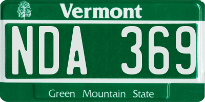 VT license plate NDA369