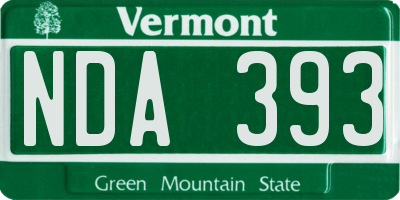 VT license plate NDA393
