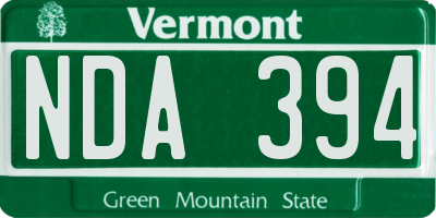 VT license plate NDA394