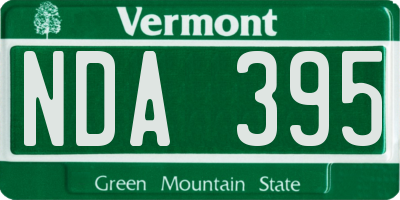 VT license plate NDA395