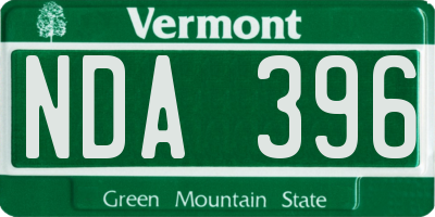VT license plate NDA396