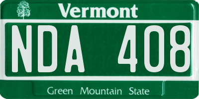 VT license plate NDA408