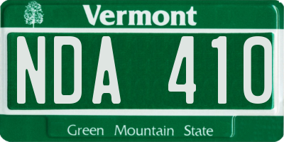 VT license plate NDA410