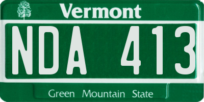 VT license plate NDA413