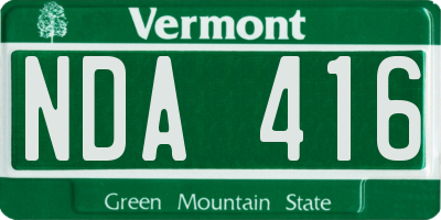 VT license plate NDA416