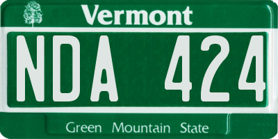 VT license plate NDA424