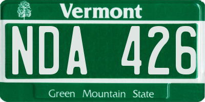 VT license plate NDA426