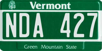 VT license plate NDA427