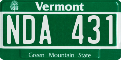 VT license plate NDA431
