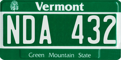 VT license plate NDA432