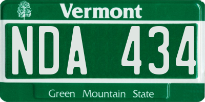 VT license plate NDA434