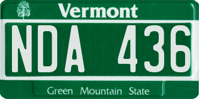 VT license plate NDA436