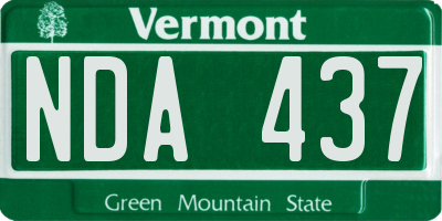 VT license plate NDA437