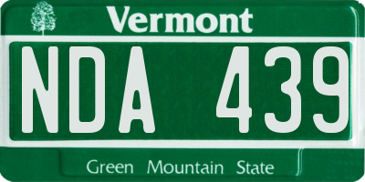 VT license plate NDA439